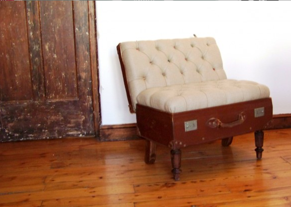 Hey, Lady Grey Recycled Vintage Suitcase Furniture