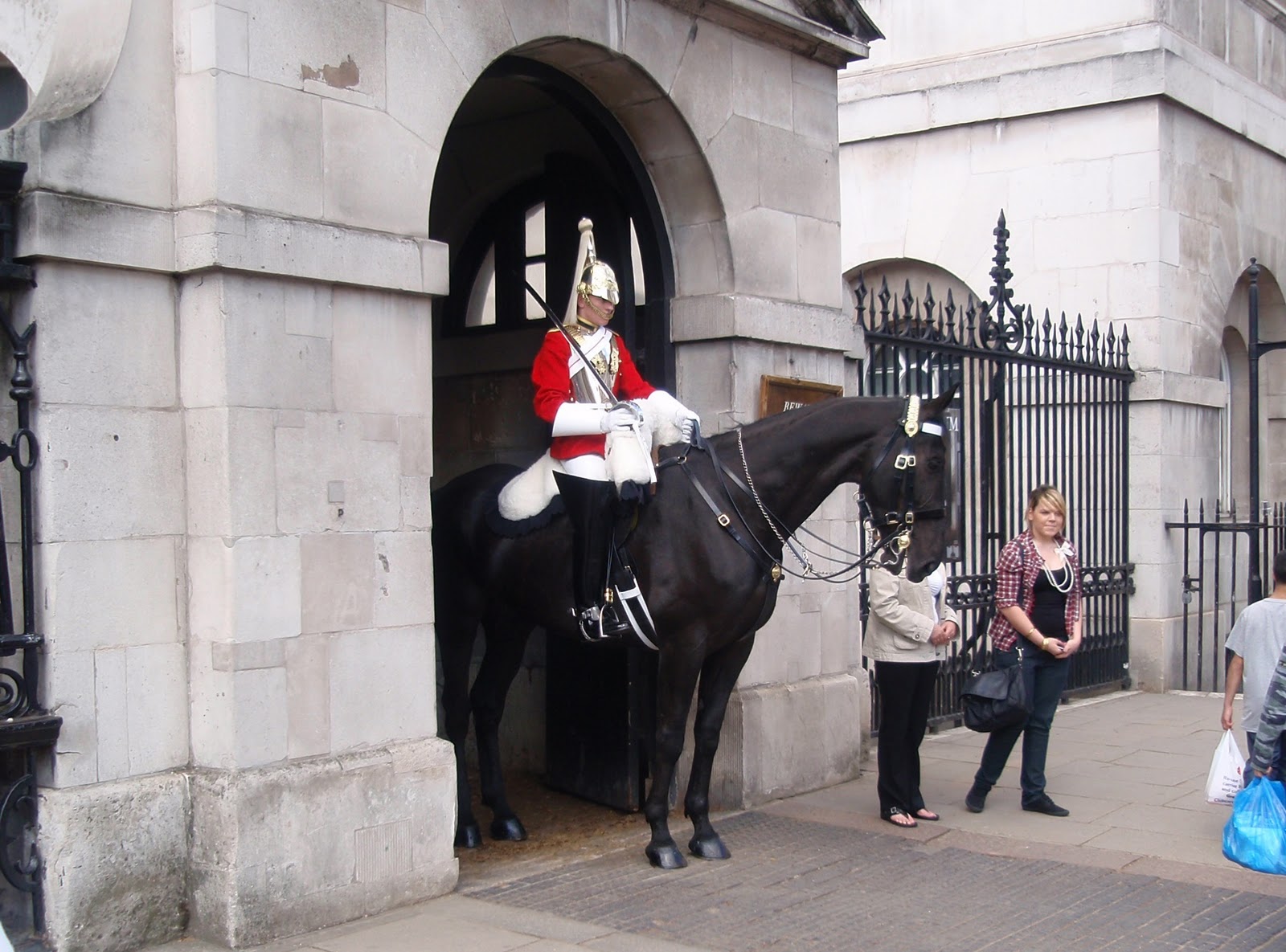 Lucky Little Travelers Royal Horse Guards on Whitehall are Exciting