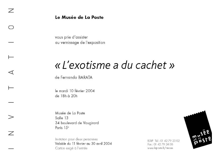 L'Exotisme a du cachet, Musée de La Poste, invitation verso