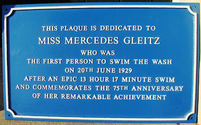 What did mercedes gleitz swim across in #7