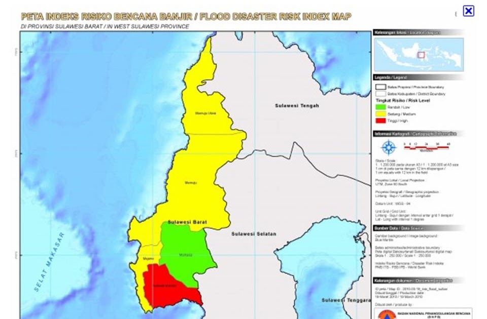 Peta Digital Peta Indeks Risiko Bencana Banjir Provinsi Sulawesi Barat