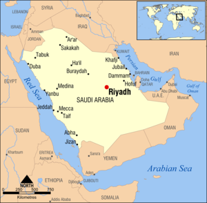 Mapa de Arabia Saudita país que persigue cristianos