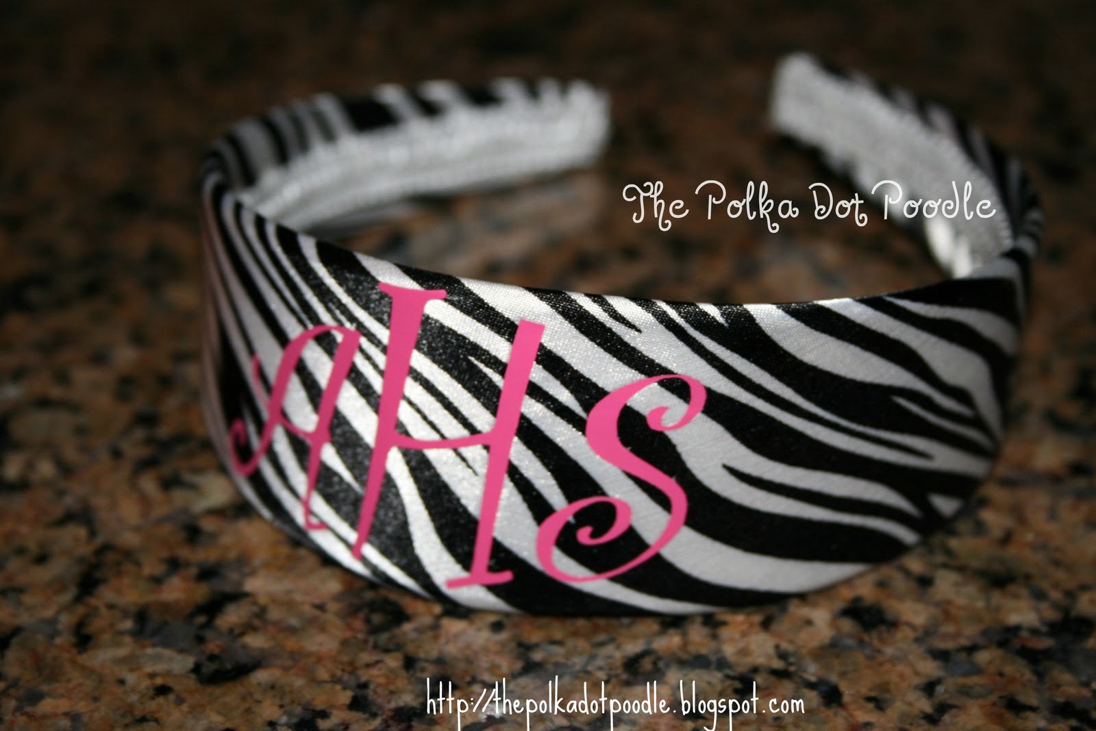 The Polka Dot Poodle Zebra Headband 15