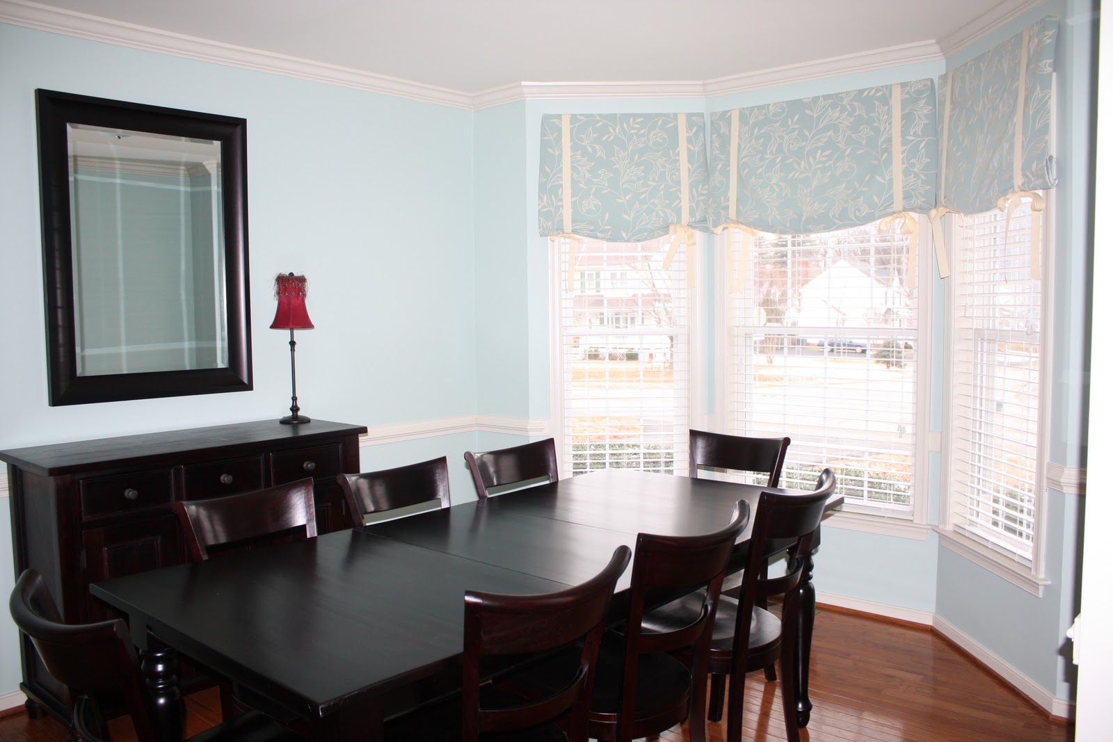 The Whitlock Family blinds and dining room