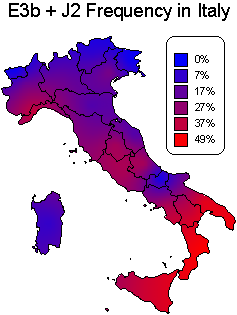 r1b italy dna j2 southern project frequency cline steep probably north south also r1a