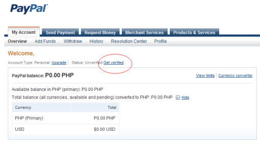 verify palpal using BDO debit card
