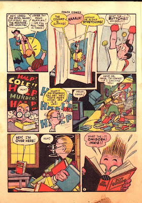 The artist Jack Cole who has his own course in how to draw cartoon characters is shown in this golden age comic book.