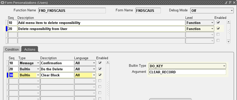 Oracle Applications: How to Delete Responsibility From User