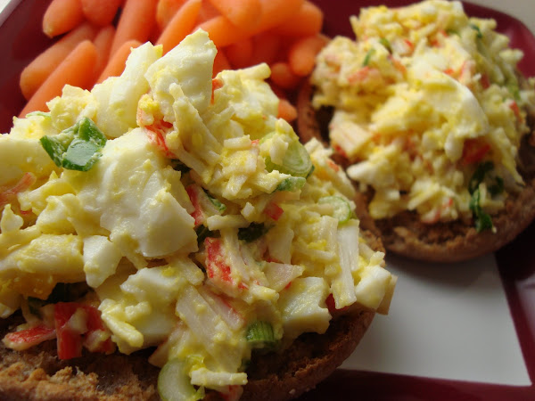 Open Faced Surimi & Egg Salad Sandwich