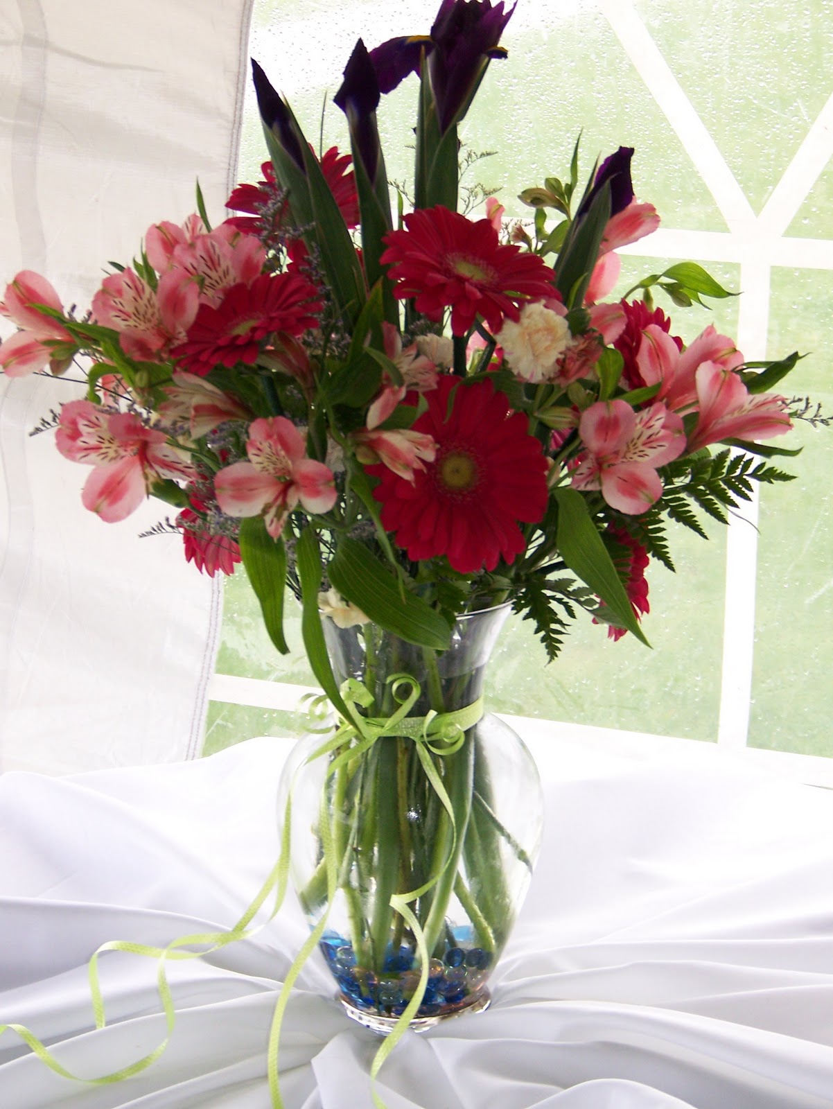 Yarn and Flowers Vase Arrangement