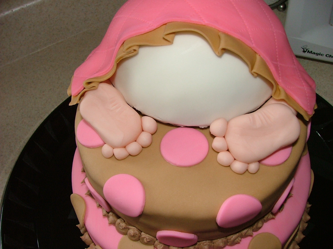 Pink & Brown Baby Shower Cake!