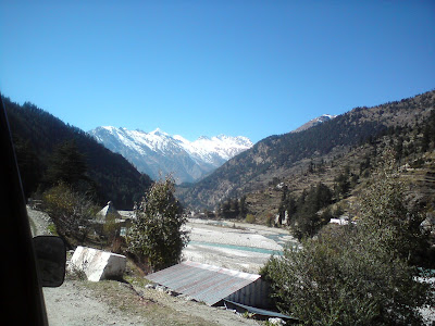 Snow clad mountains at Harsil - Enroute to Gangotri