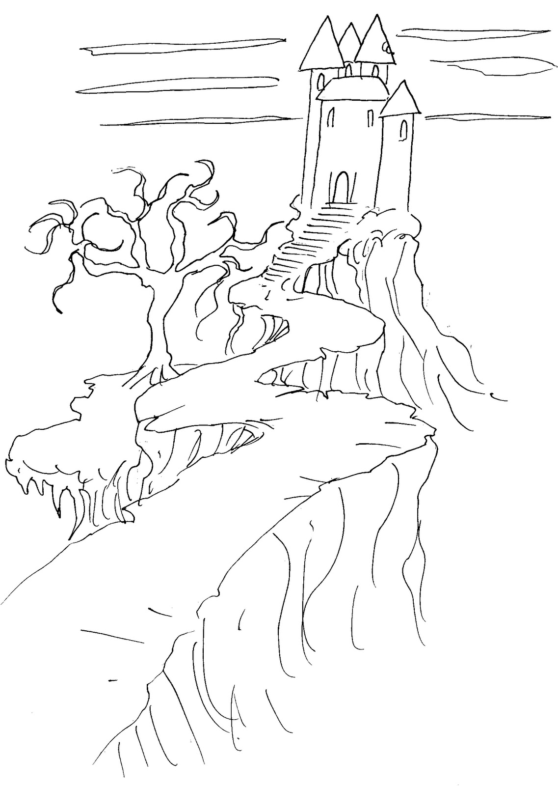 Dracula Castle Drawing