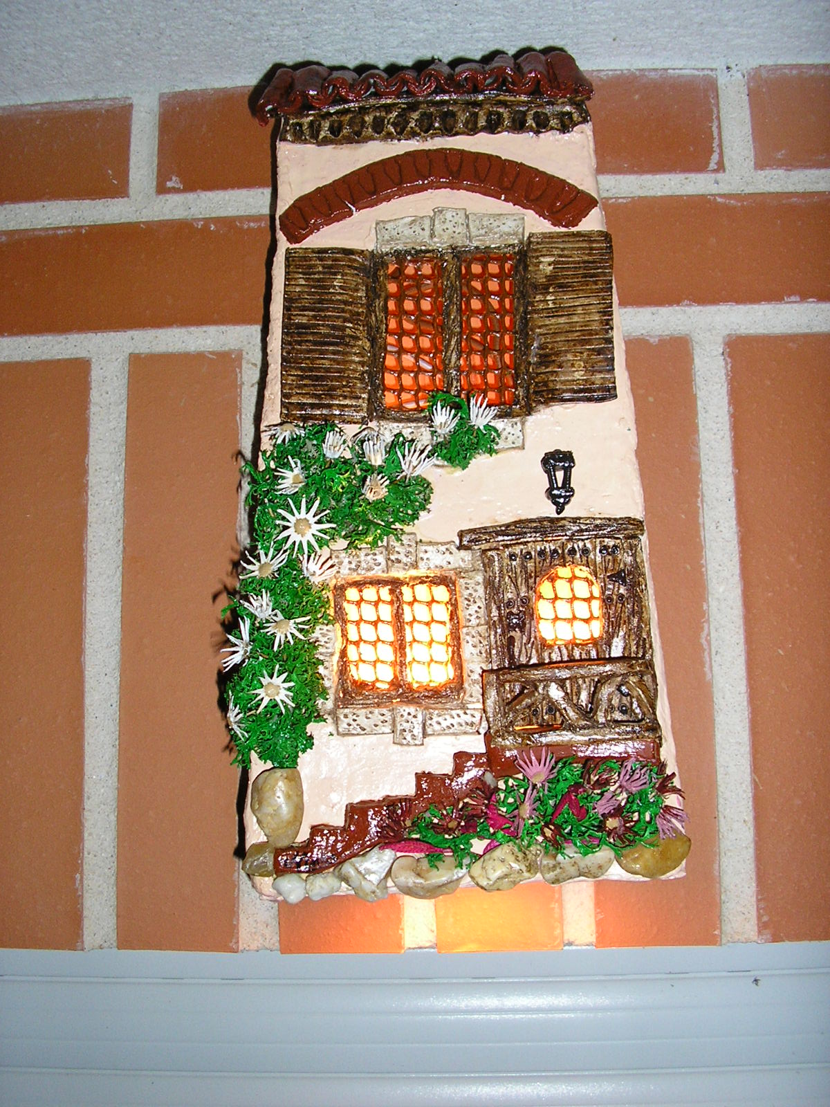 artesania nines: lampara en teja pequeña