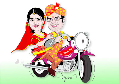 Webcartoonist Drawn For Wedding Invitation Card Get A Perfect Printable Caricature From Your Photo Use Caricatures For Invitations And Greetings Now At Affordable Price