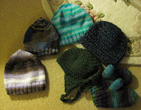knitted and crocheted hats, knitted mittens