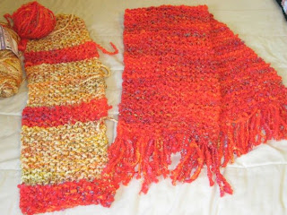 2 knitted scarves for homeless