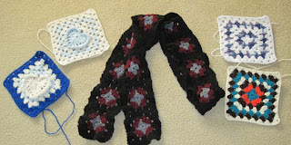 crocheted squares & scarf