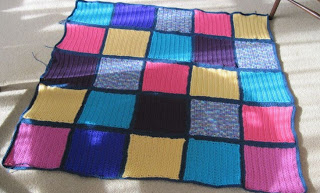 bright blocks crocheted afghan