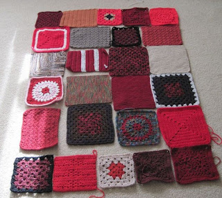 red brown squares