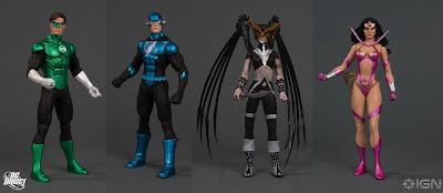 DC Direct Blackest Night Wave 6 - Green Lantern Hal Jordan, Blue Lantern Flash, Black Lantern Hawkgirl & Star Sapphire Wonder Woman Action Figures