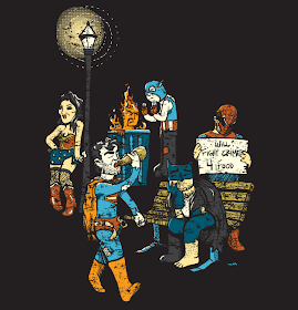 Threadless - Fighting Crime Doesn't Pay Super Hero T-Shirt by Stef McFeters