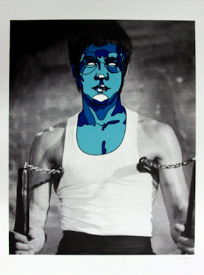 David Flores - Bruce Lee Blue Screen Print