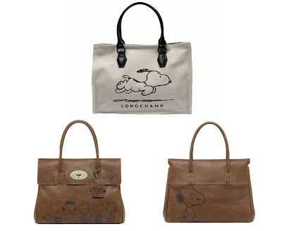 Peanuts 60th Anniversary Clothing & Accessory Collection - Longchamp x Peanuts Snoopy Bag & Mulberry x Peanuts Handbag