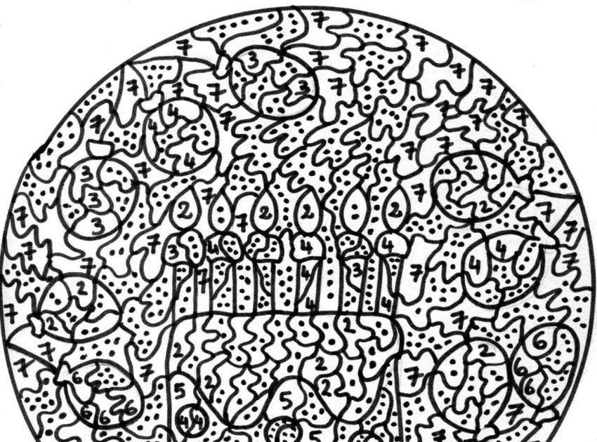 Maternelle Coloriage magique, gâteau d'anniversaire