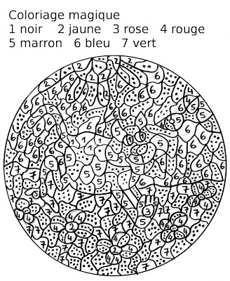 Maternelle: Coloriage magique, un chat heureux