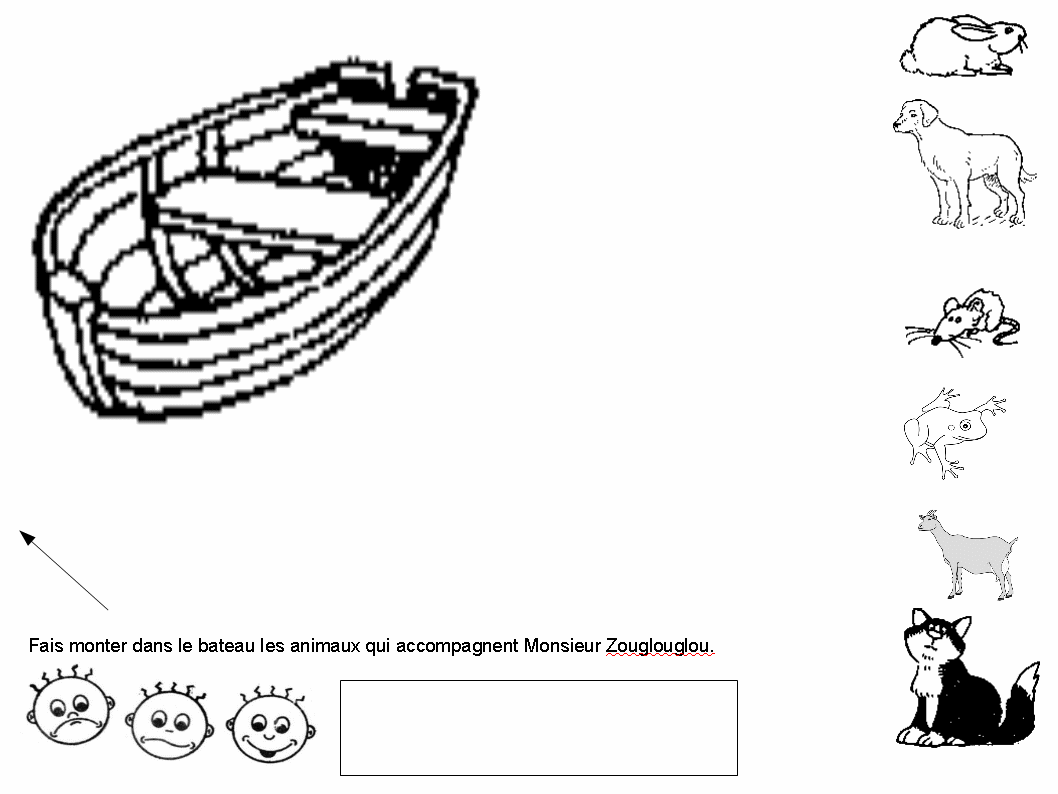 Maternelle La bateau de Monsieur Zouglouglou, compréhension