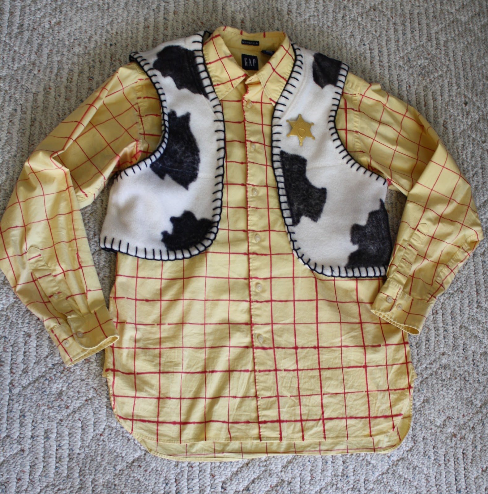 yellow and red woody shirt