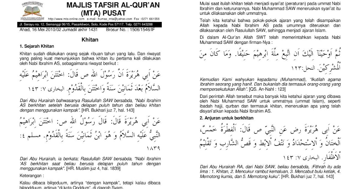 Hadits Tentang Khitan Nu Sumber Ilmu