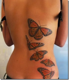 Girls Put Tattoos any Design Butterfly