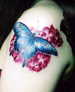 Girls Put Tattoos any Design Butterfly