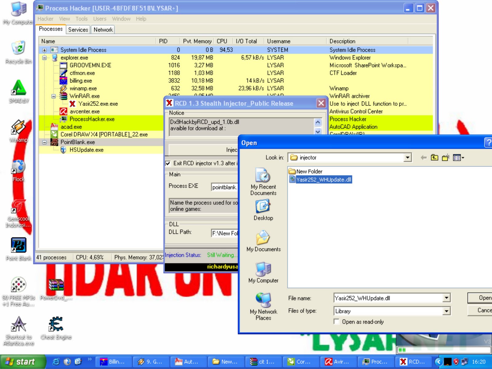 C process path. Process hacker 3.