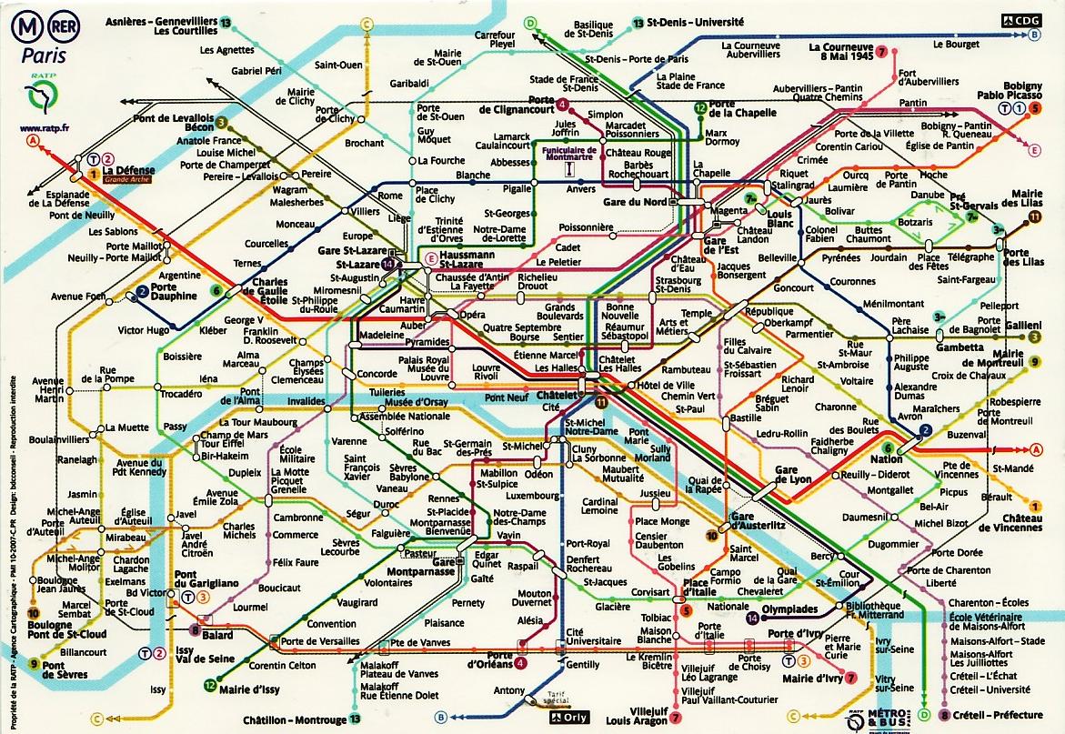 ULVIKARU POSTCARDS FRANCE Paris / Metro map