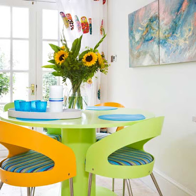 Lemon and lime dining room, interior design