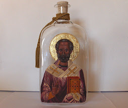 le bottiglie di  San Nicola  dipinte da   Flosca