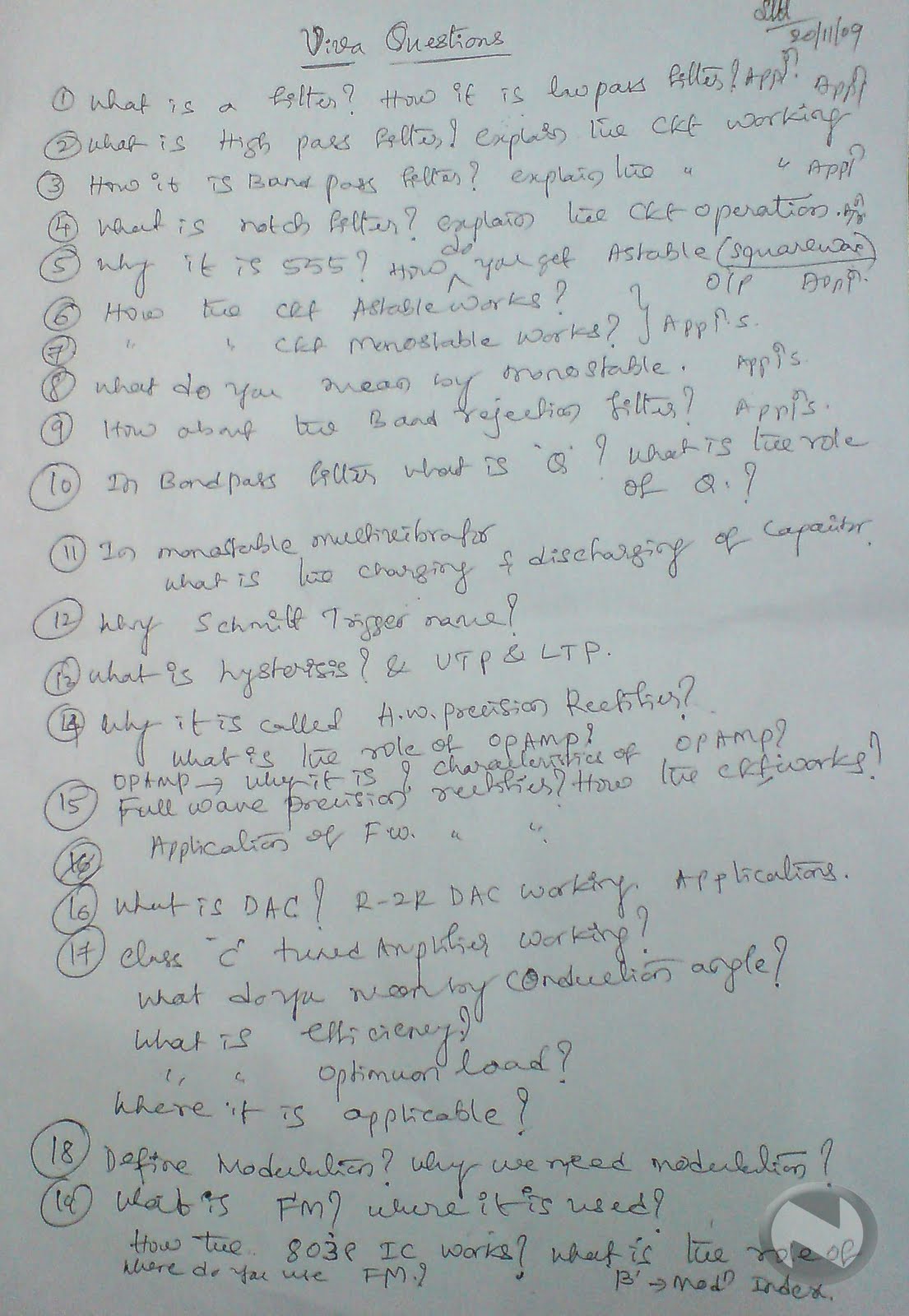 Class ECE Analog Communication Lab Question Bank and Viva Questions