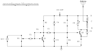 Circuit Diagram: 1.5 Watt FM Transmitter circuit diagram