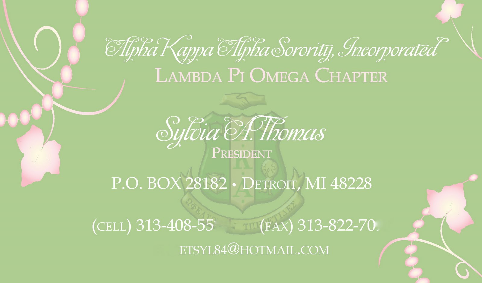 Calling Cards Alpha Ka Sorority Inc Lepenn Designs These Business Card Style Calling Cards Were Designed For A Member Of Alpha Ka Sorority Inc They Are Very Useful Networking And Much