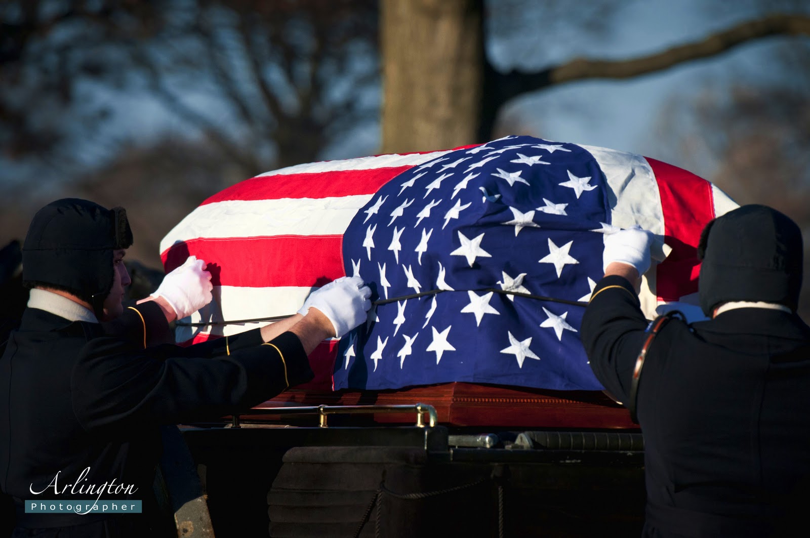 & The Edge Photography Flag draped coffin