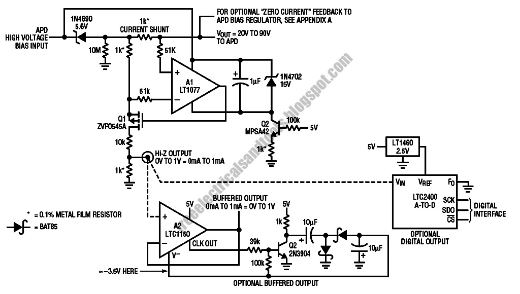 Free Schematic Diagram: DC Coupled Current Monitor Circuit