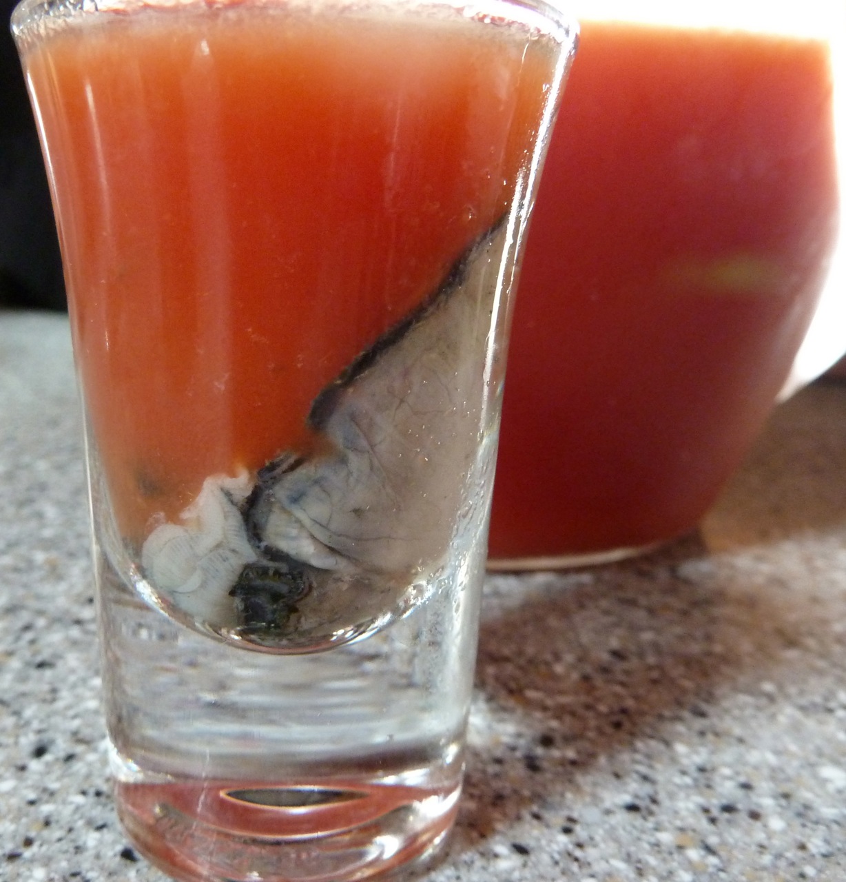 365 Days as it happens Day 9 Bloody Mary Oyster Shots