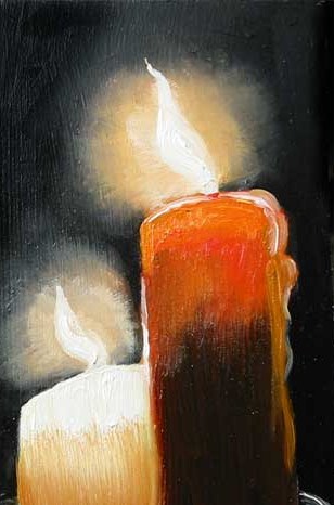 Рисунок свечи гуашью