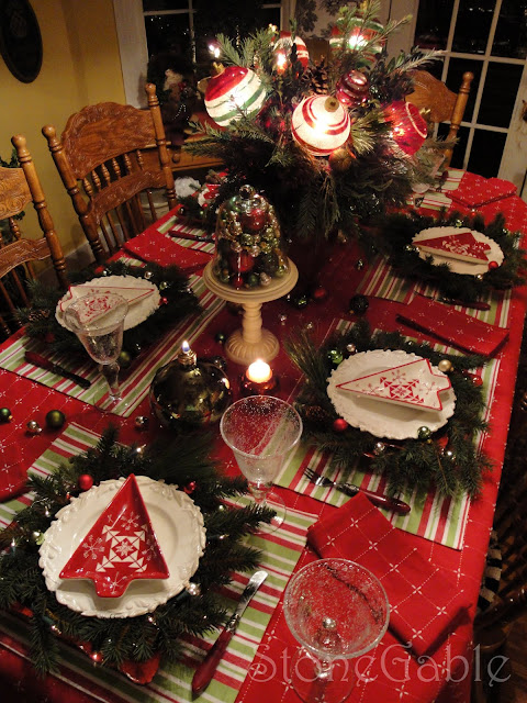StoneGable: Decking the Halls Christmas Tablescape