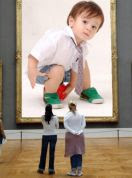 foto su cartellone al museo