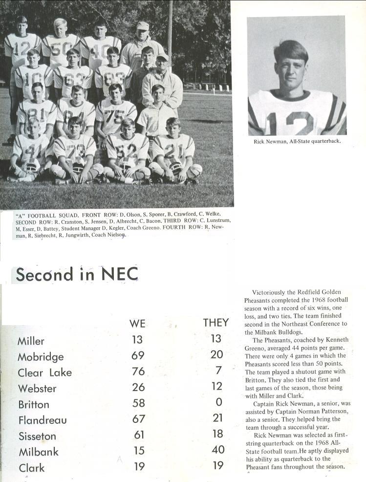 Redfield High School Class of 1970 40 Year Reunion Junior Annual, 1969