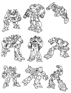 Transformers Characters in different positions coloring page hd(hq) wallpaper